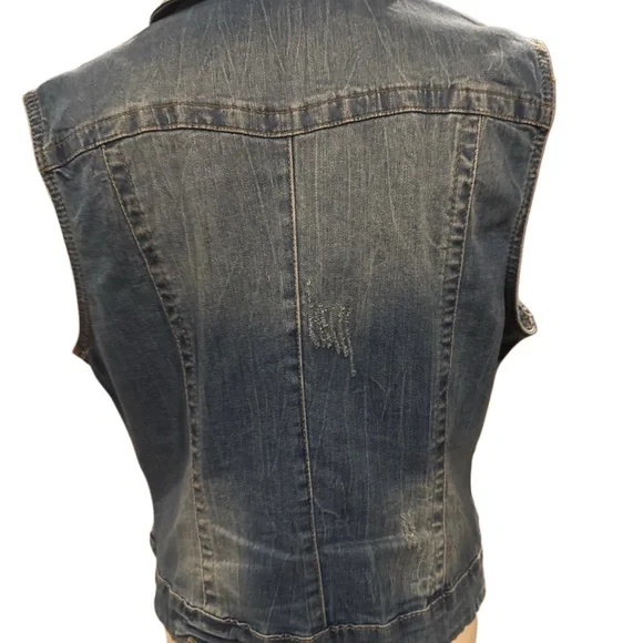 INC International Concepts Blue Denim Vest - Picture 2 of 3